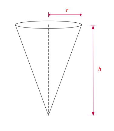 Calcul de la surface du cône - demo 1