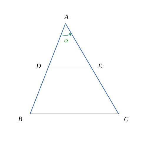 Similarity of two triangles having one common angle and two lengths respectively proportional